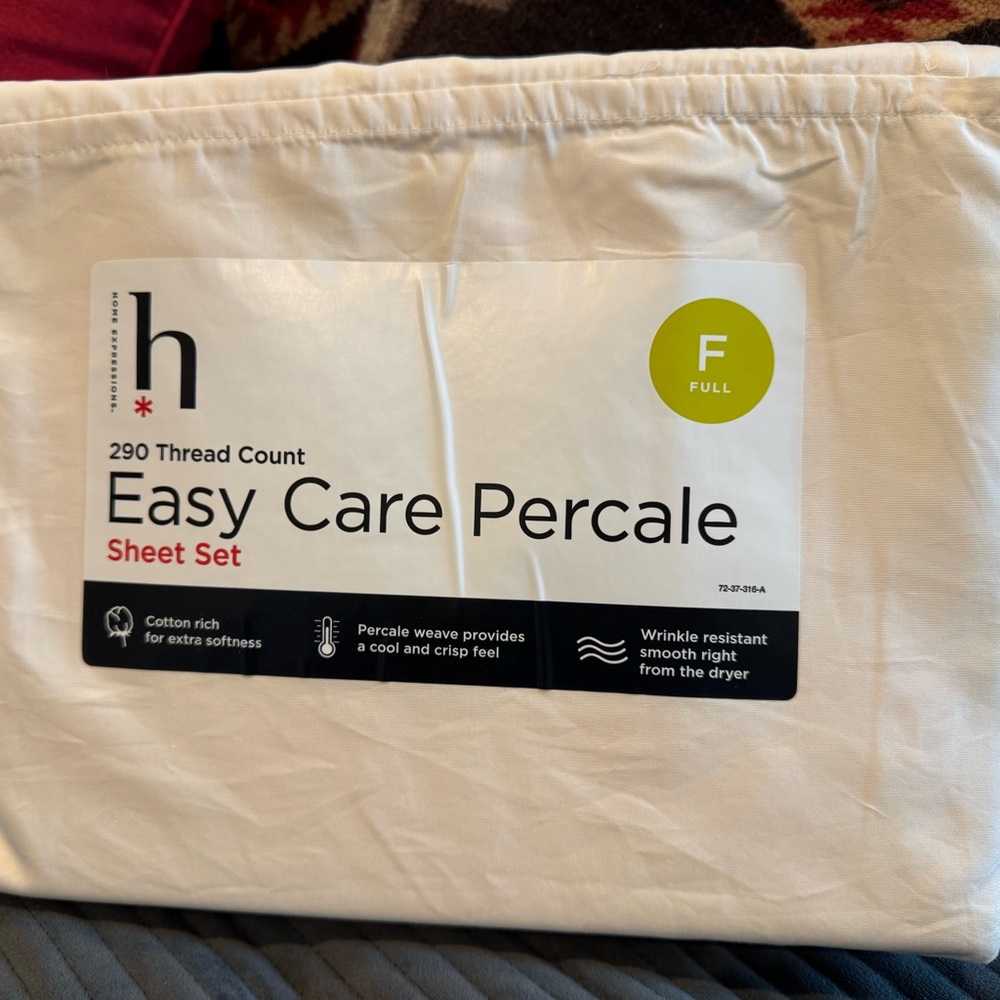 Cream Easy Care Percale Bedding Sheets